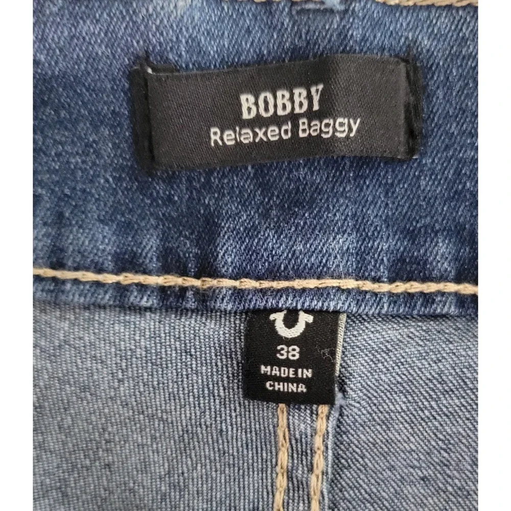 TRUE RELIGION Men's Blue Medium Wash Denim Shorts Relaxed Baggy Size W38 NWT